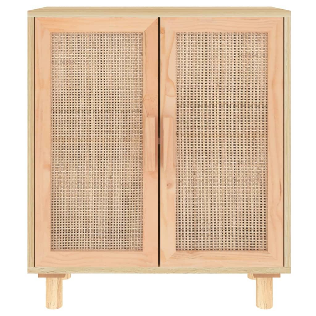 Sideboard Brown 60x30x70 cm Solid Wood Pine and Natural Rattan