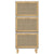 Shoe Cabinet White 52x25x115 cm Engineered Wood and Natural Rattan
