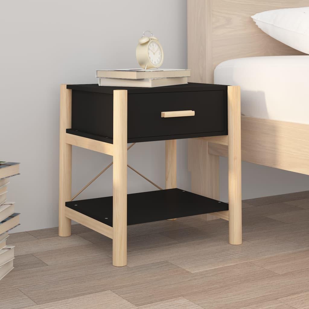 Bedside Tables 2pcs Black 42x38x45 cm Engineered Wood