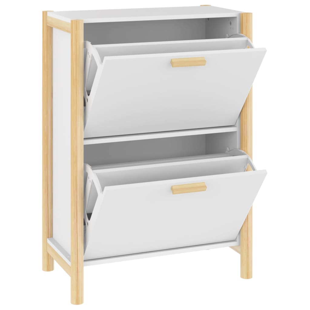 Shoe Cabinet White 57.5x33x80 cm Engineered Wood