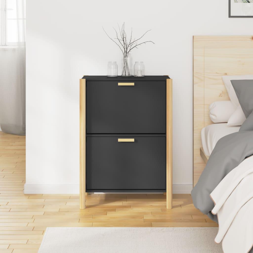 Shoe Cabinet Black 57.5x33x80 cm Engineered Wood
