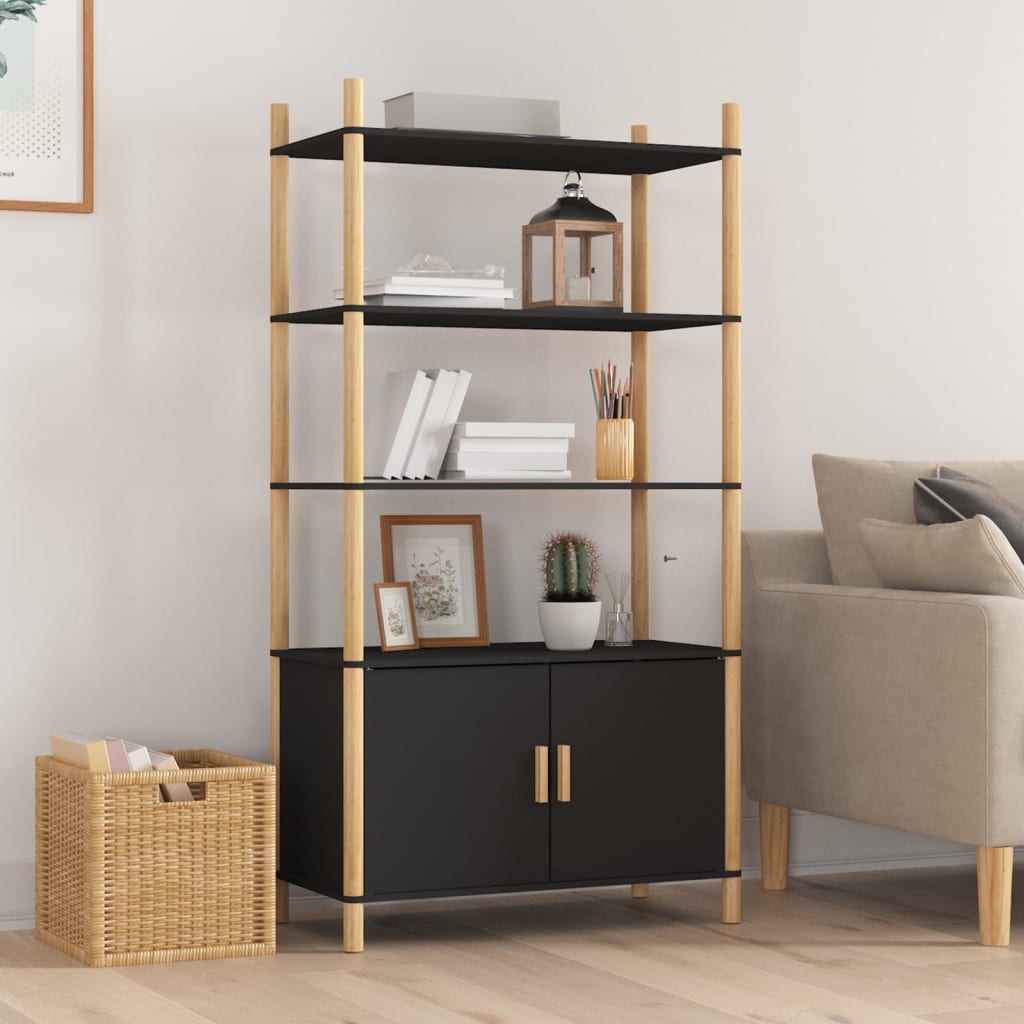 Highboard Black 80x40x153 cm Engineered Wood