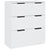 3 Piece Sideboards White Engineered Wood