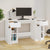 Desk with Side Cabinet White Engineered Wood
