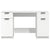 Desk with Side Cabinet White Engineered Wood