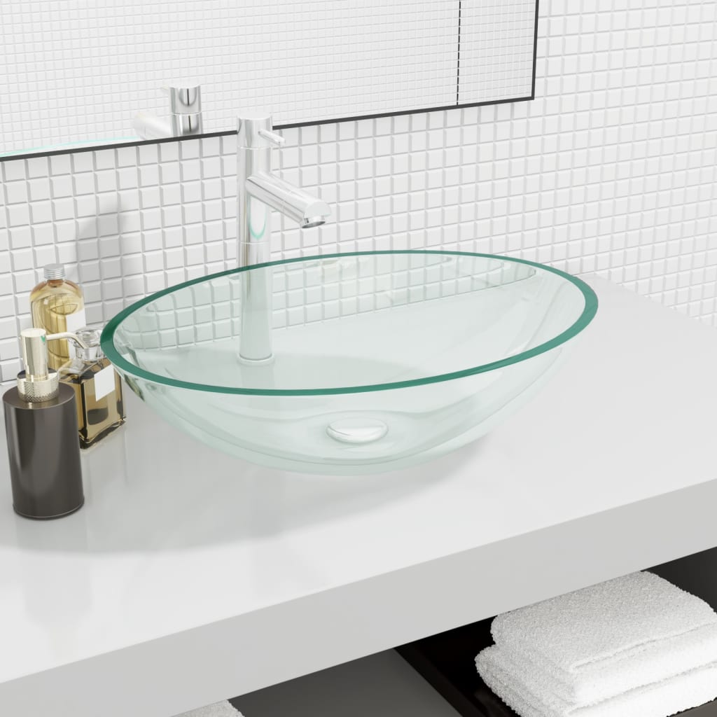 Basin Glass 50x37x14 cm Transparent