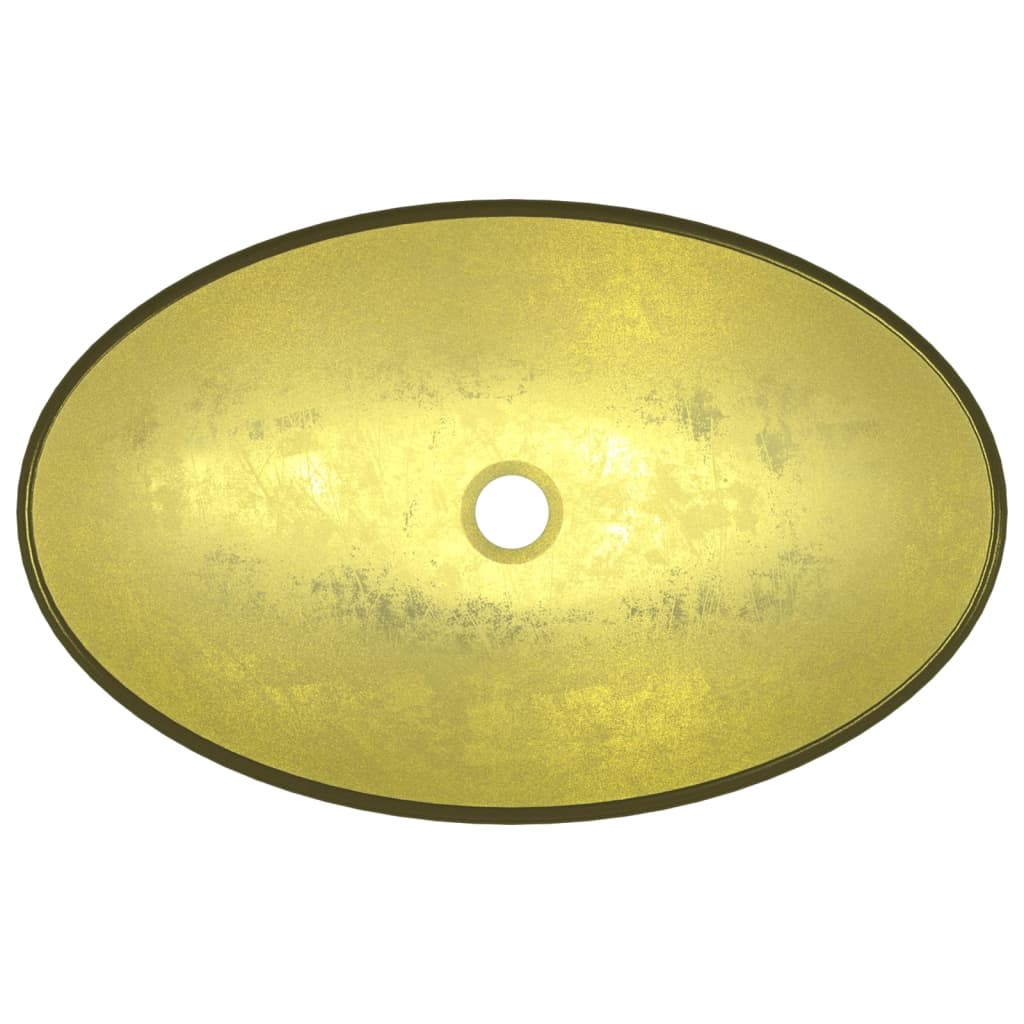Basin Tempered Glass 54.5x35x15.5 cm Gold