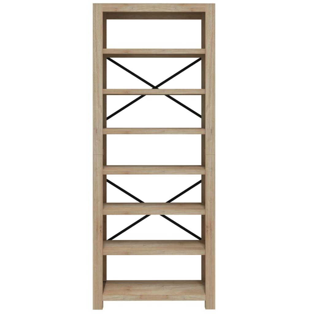7-Tier Bookcase 80x30x200 cm Solid Wood Acacia