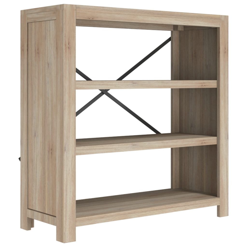 3-Tier Bookcase 80x30x80 cm Solid Wood Acacia