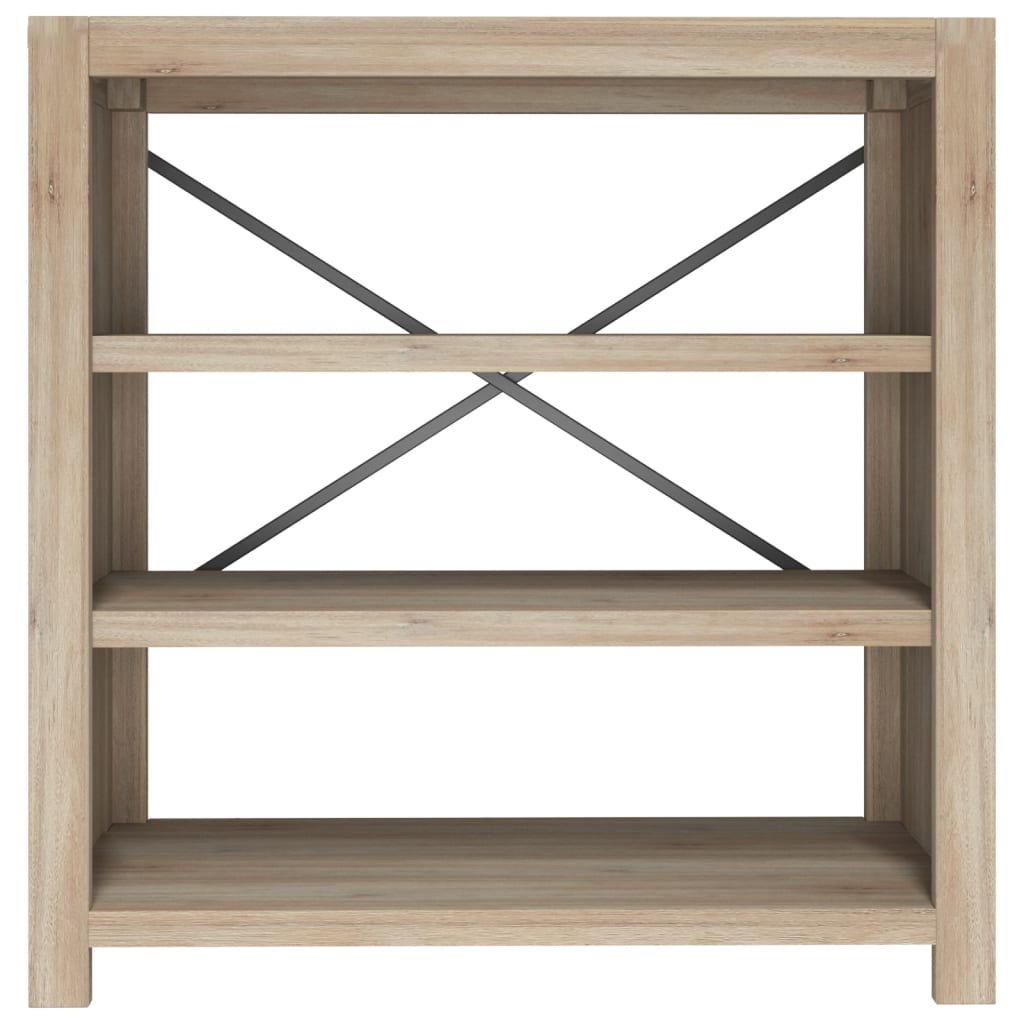 3-Tier Bookcase 80x30x80 cm Solid Wood Acacia