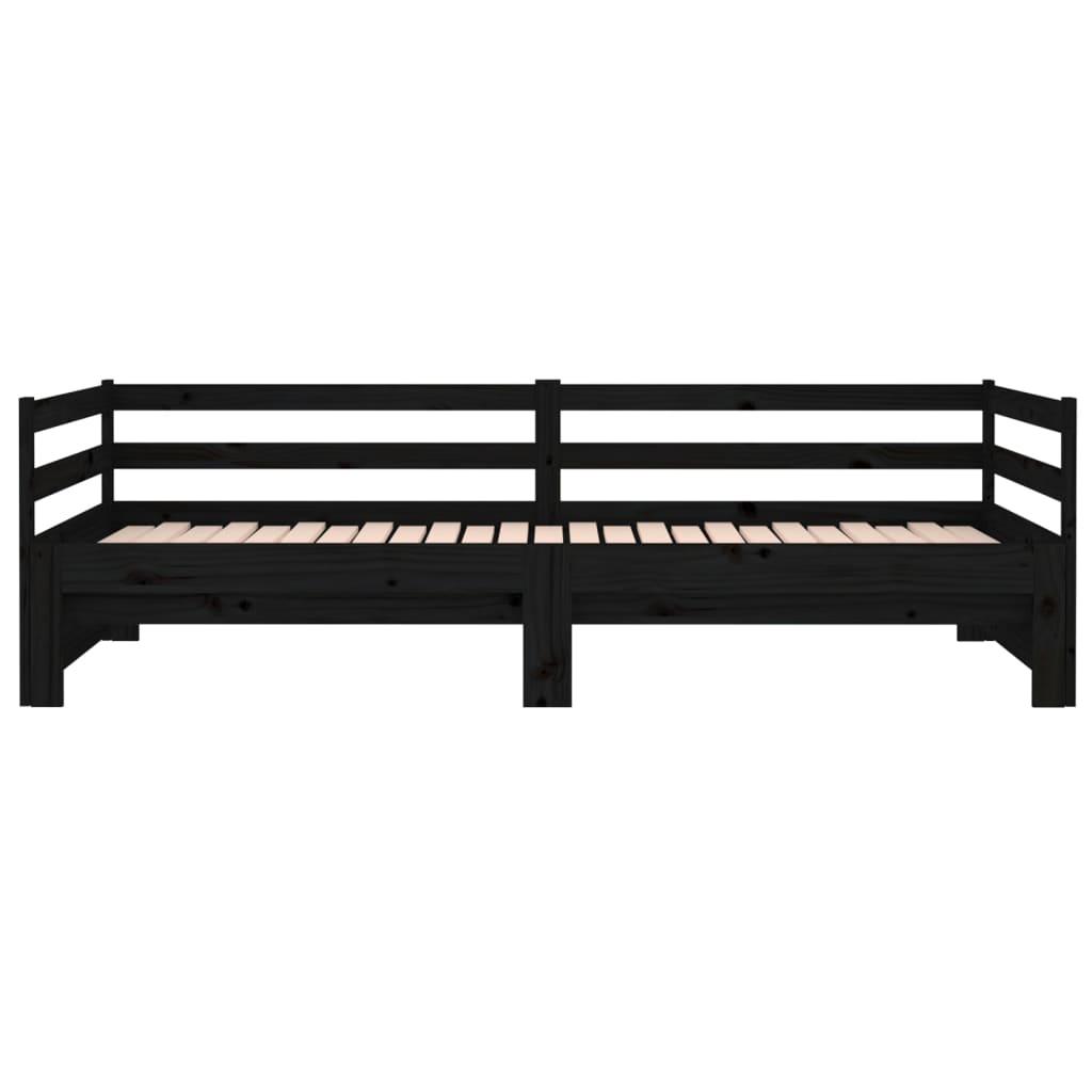 Pull-out Day Bed without Mattress Black 90x190 cm