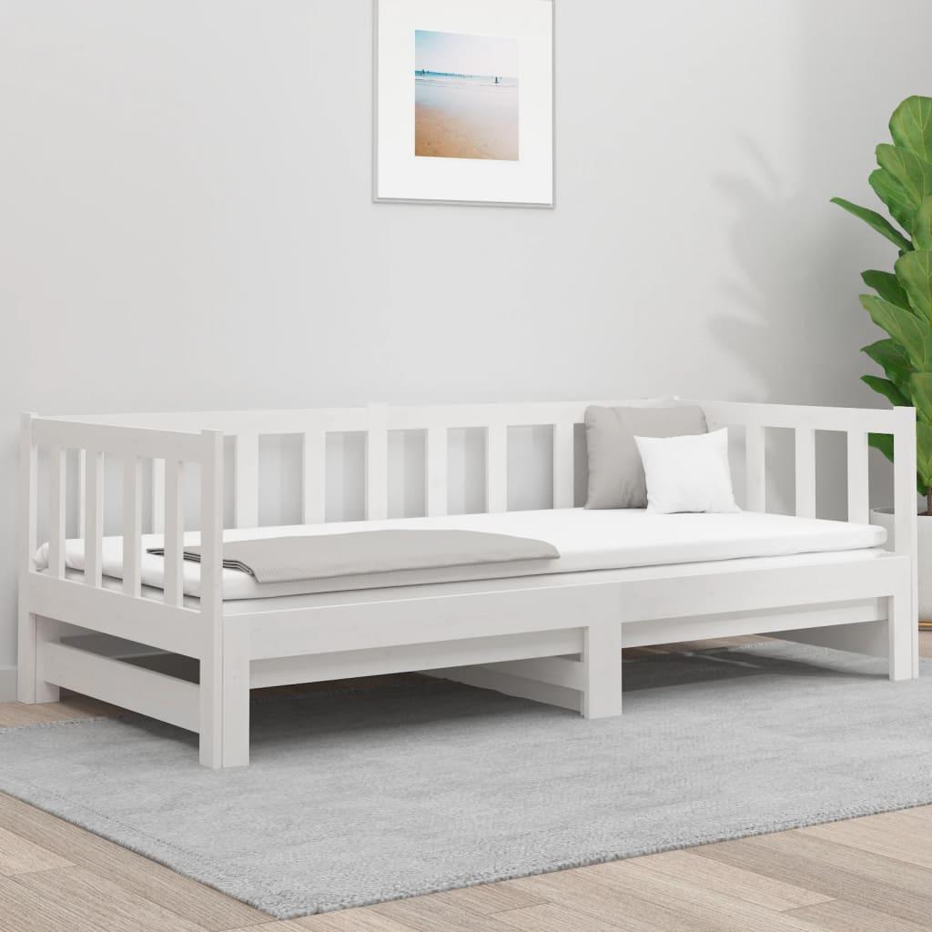 Pull-out Day Bed without Mattress White 2x(90x190) cm