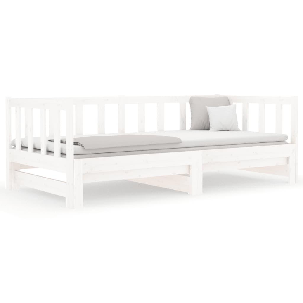 Pull-out Day Bed without Mattress White 2x(90x190) cm
