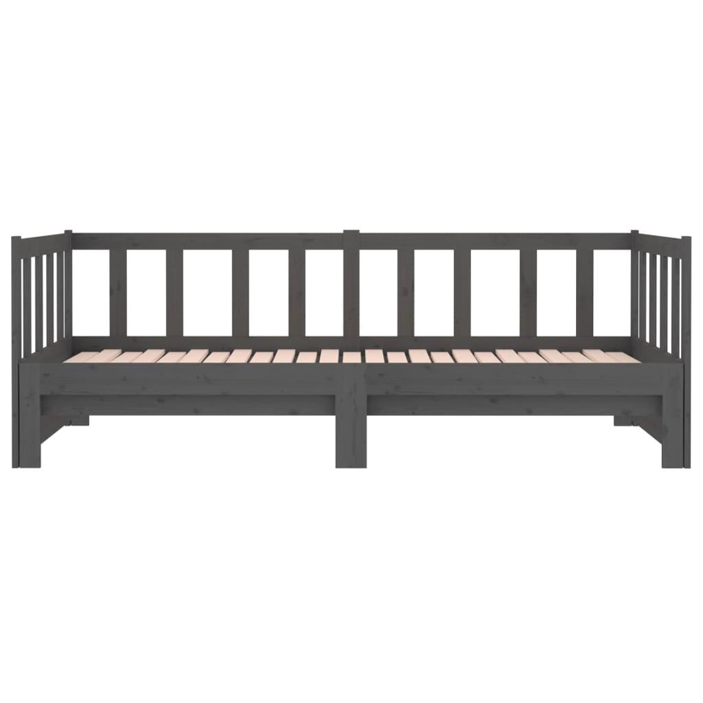 Pull-out Day Bed without Mattress Grey 2x(90x190) cm