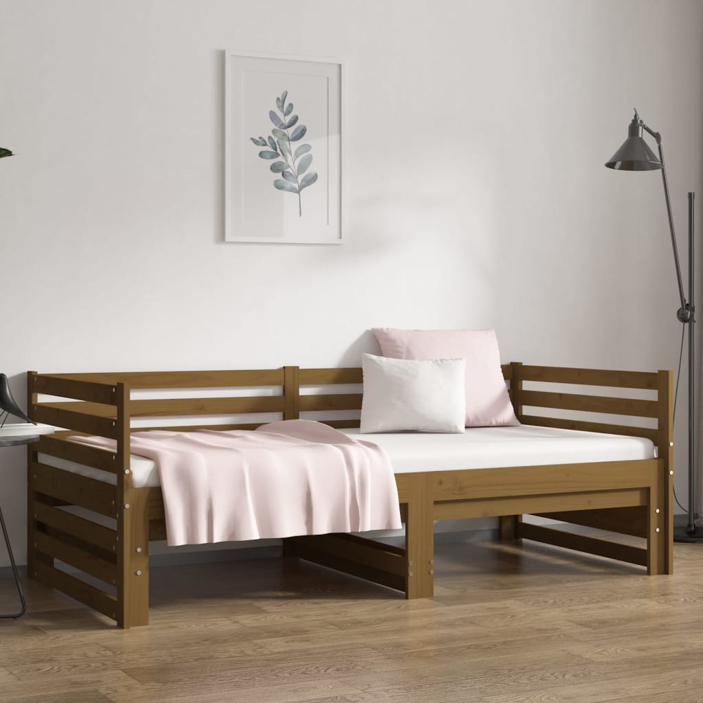 Pull-out Day Bed without Mattress Honey Brown 2x(90x190) cm