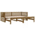 Pull-out Day Bed without Mattress Honey Brown 2x(90x190) cm