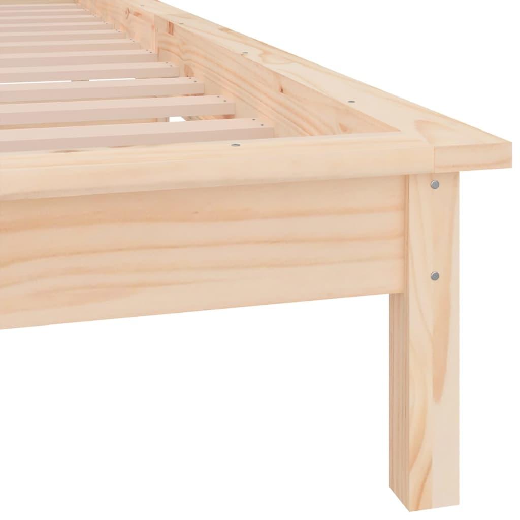 LED Bed Frame without Mattress 90x190 cm Solid Wood