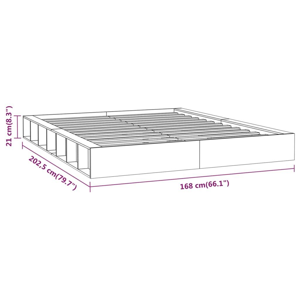 Bed Frame without Mattress White 150x200 cm Solid Wood