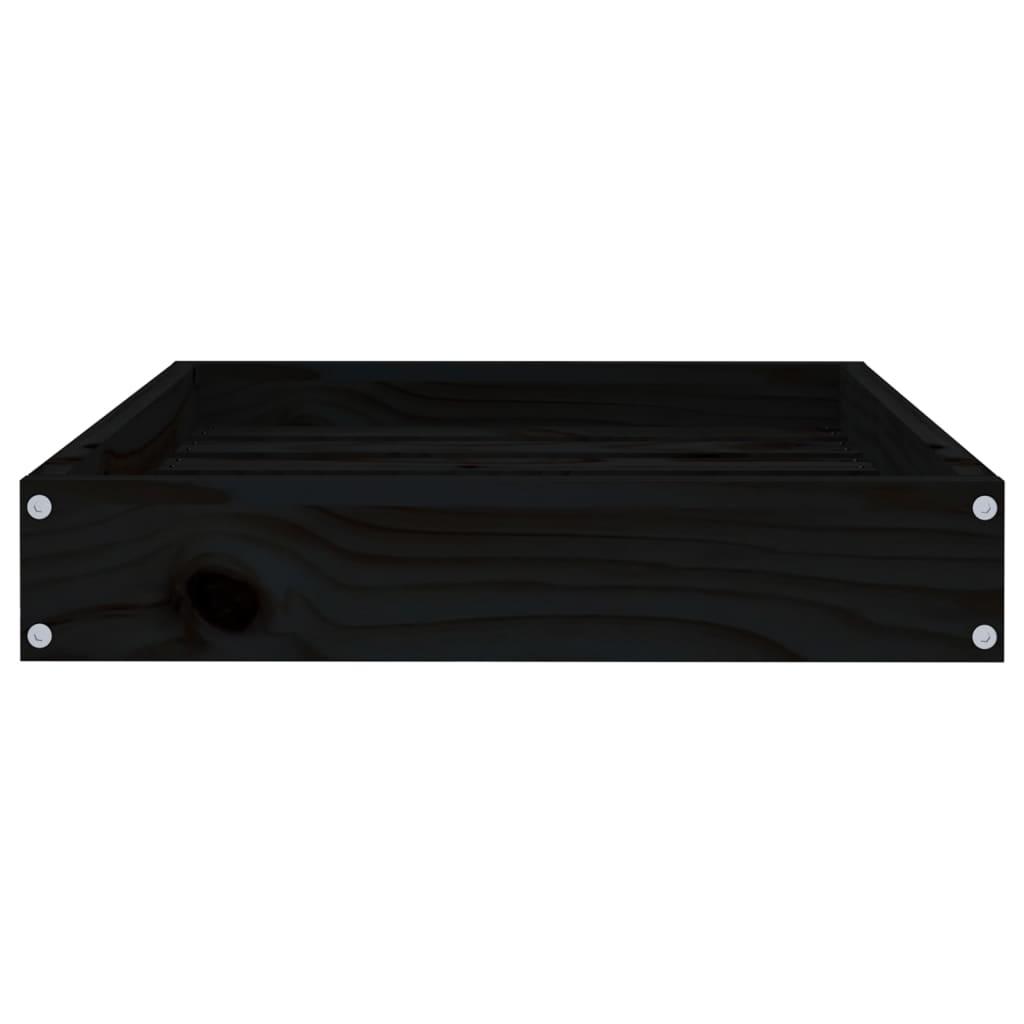Dog Bed Black 61.5x49x9 cm Solid Wood Pine