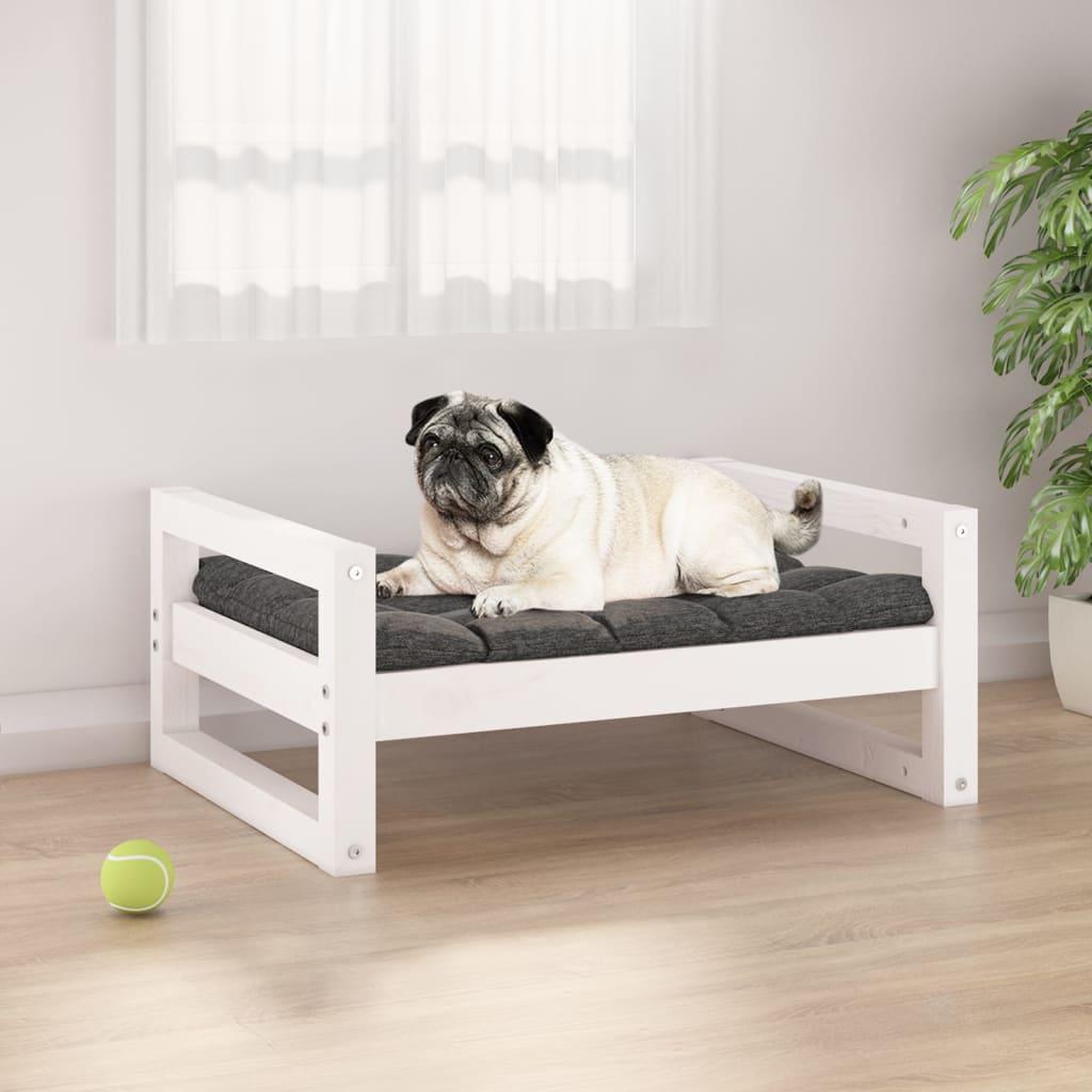 Dog Bed White 65.5x50.5x28 cm Solid Pine Wood