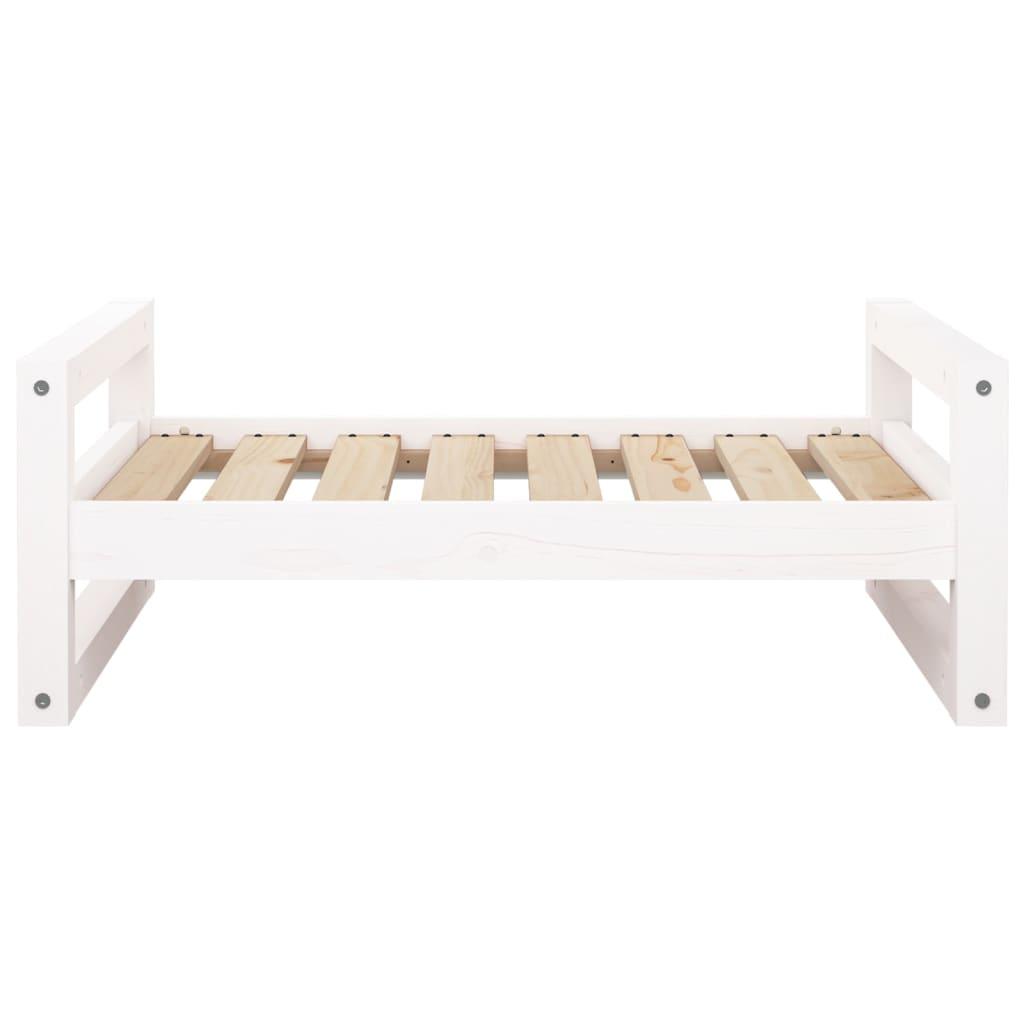 Dog Bed White 75.5x55.5x28 cm Solid Pine Wood