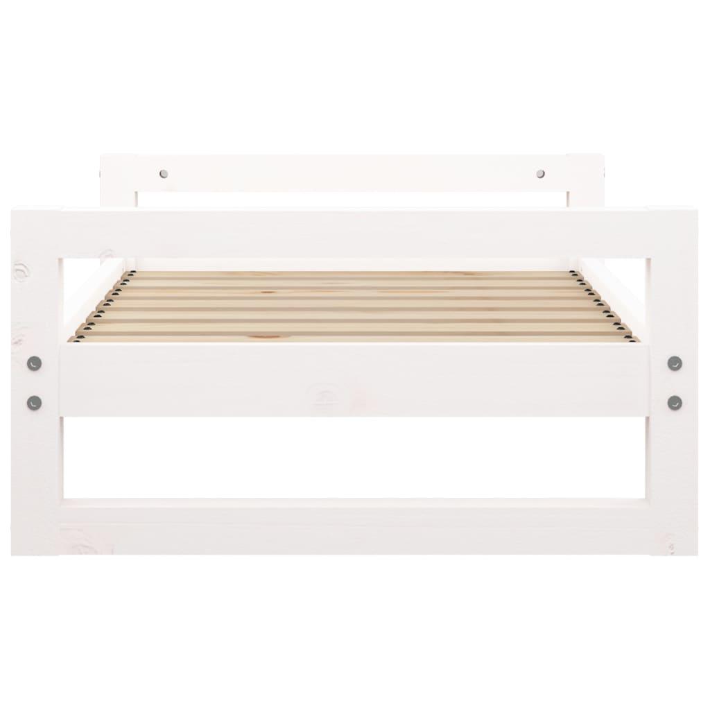 Dog Bed White 75.5x55.5x28 cm Solid Pine Wood