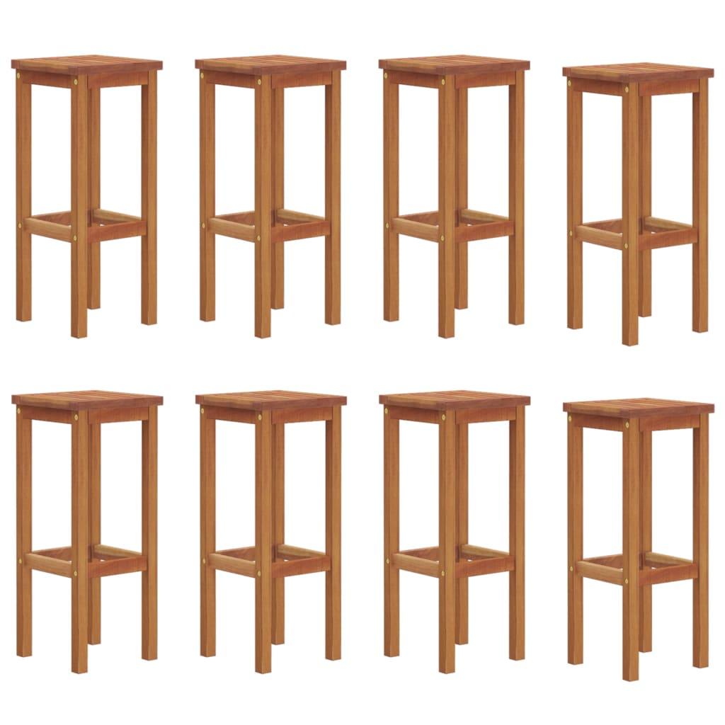 Bar Stools 8 pcs Solid Wood Acacia