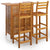 3 Piece Garden Bar Set Solid Wood Acacia