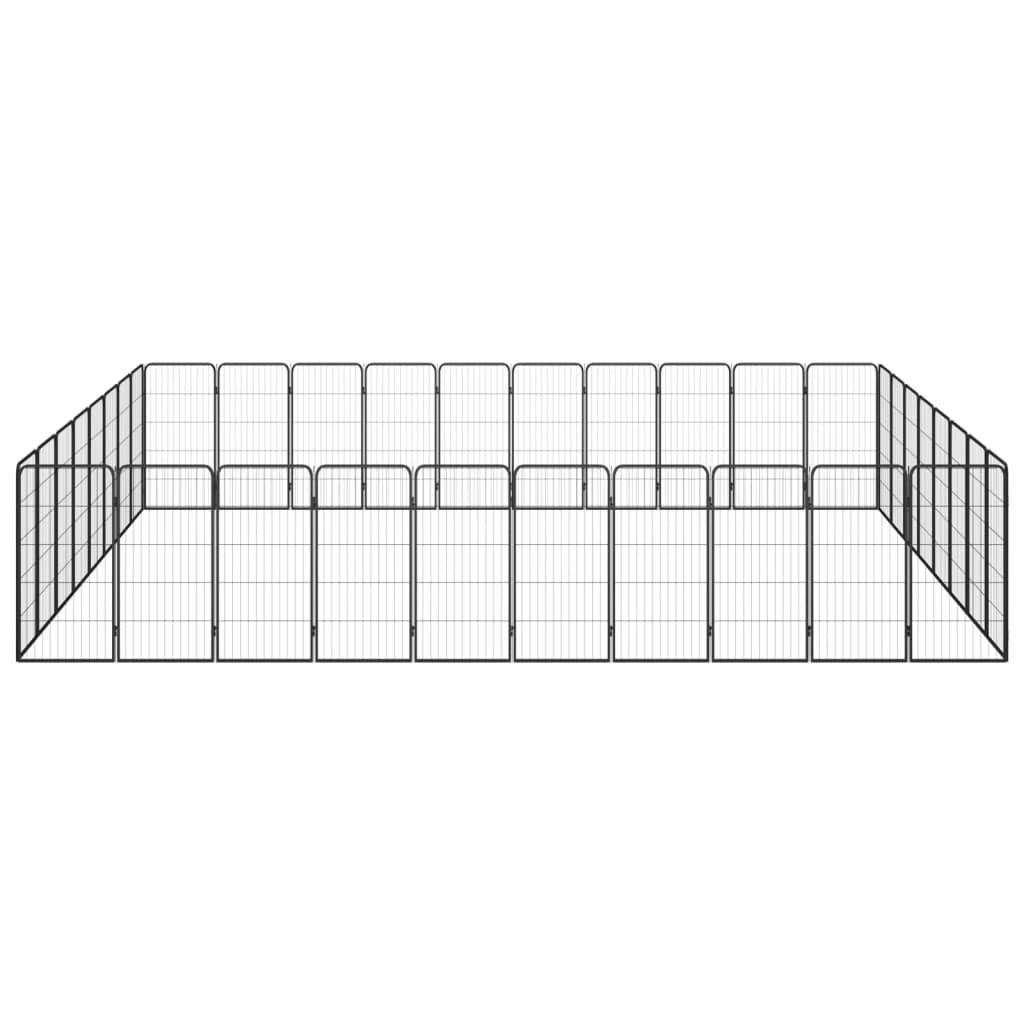 36-Panel Dog Playpen Black 50x100 cm Powder-coated Steel