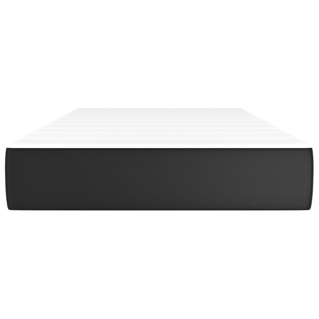 Pocket Spring Bed Mattress Black 107x203x20 cm Super Single Faux Leather