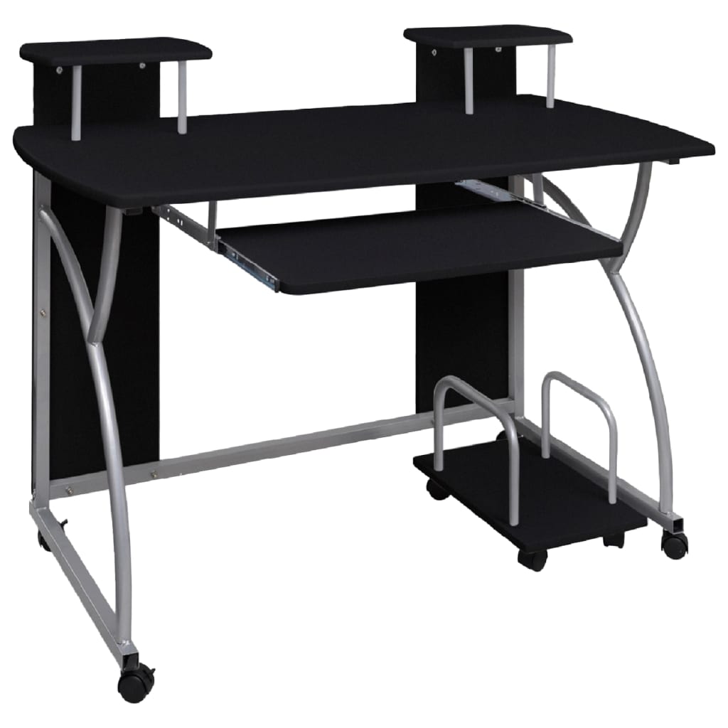 Computer Desk Black 110x52x88.5 cm Engineered Wood