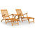 Outdoor Deck Chairs with Footrests and Table Solid Wood Acacia