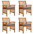 Garden Dining Chairs 4 pcs with Cushions Solid Wood Acacia