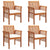 Garden Dining Chairs with Cushions 4 pcs Solid Wood Acacia