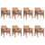 Garden Dining Chairs with Cushions 8 pcs Solid Wood Acacia