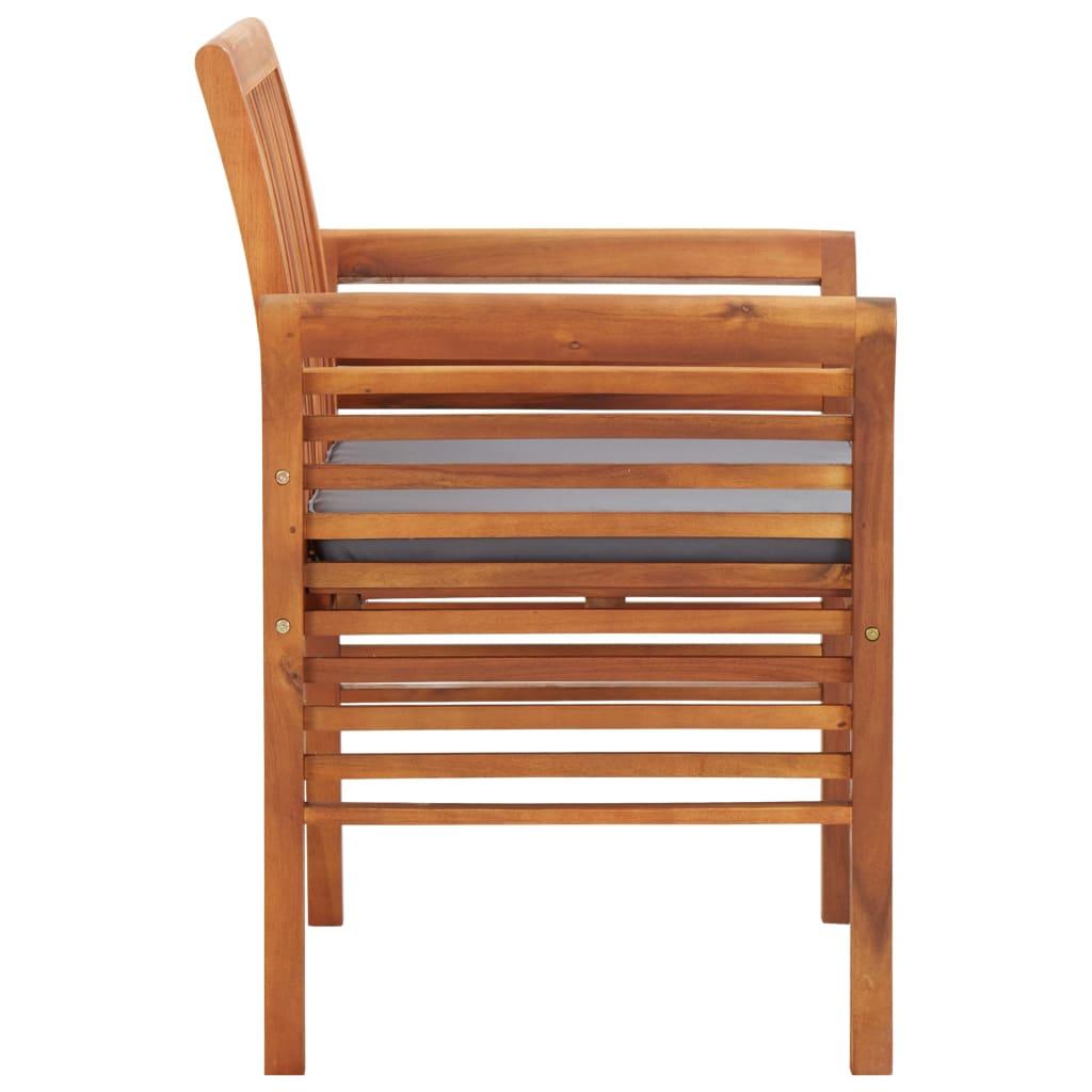Garden Dining Chairs with Cushions 8 pcs Solid Wood Acacia