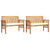 3 Piece Outdoor Dining Set with Cushions Solid Wood Acacia