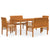 5 Piece Outdoor Dining Set with Cushions Solid Wood Acacia