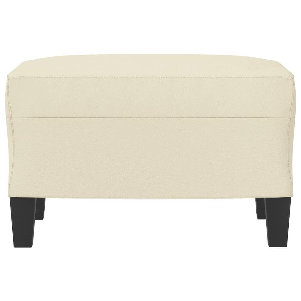Footstool Cream 60x50x41 cm Faux Leather