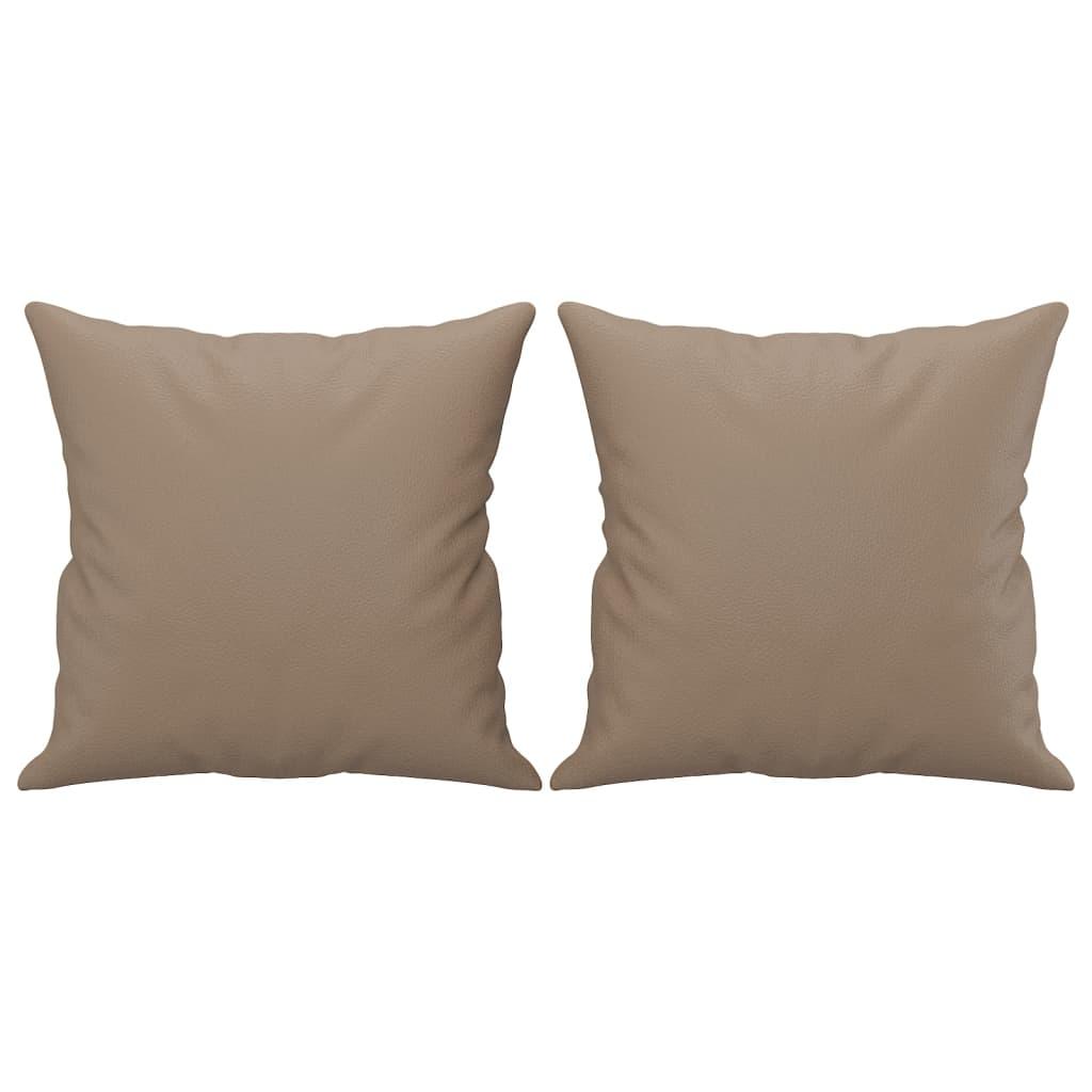 Throw Pillows 2 pcs Cappuccino 40x40 cm Faux Leather
