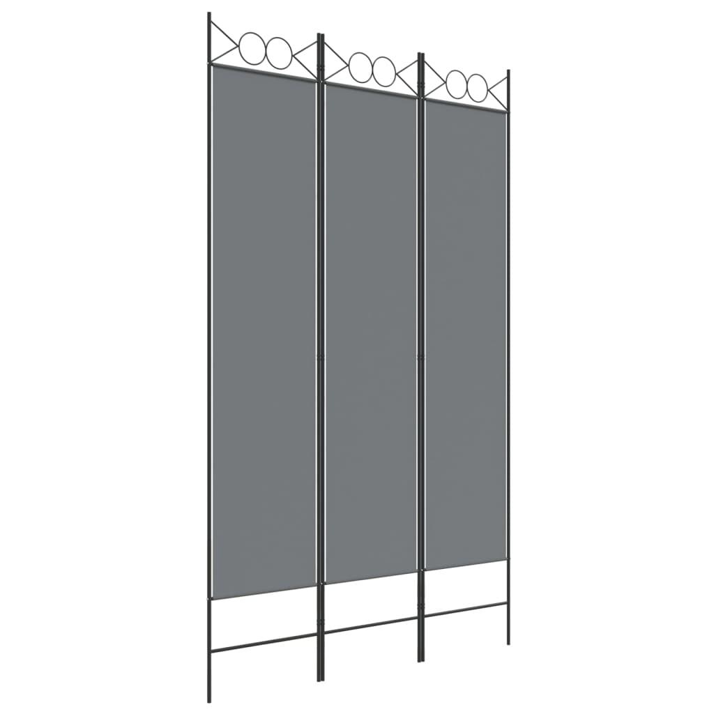 3-Panel Room Divider Anthracite 120x200 cm Fabric