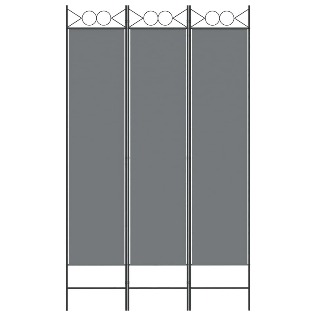 3-Panel Room Divider Anthracite 120x200 cm Fabric