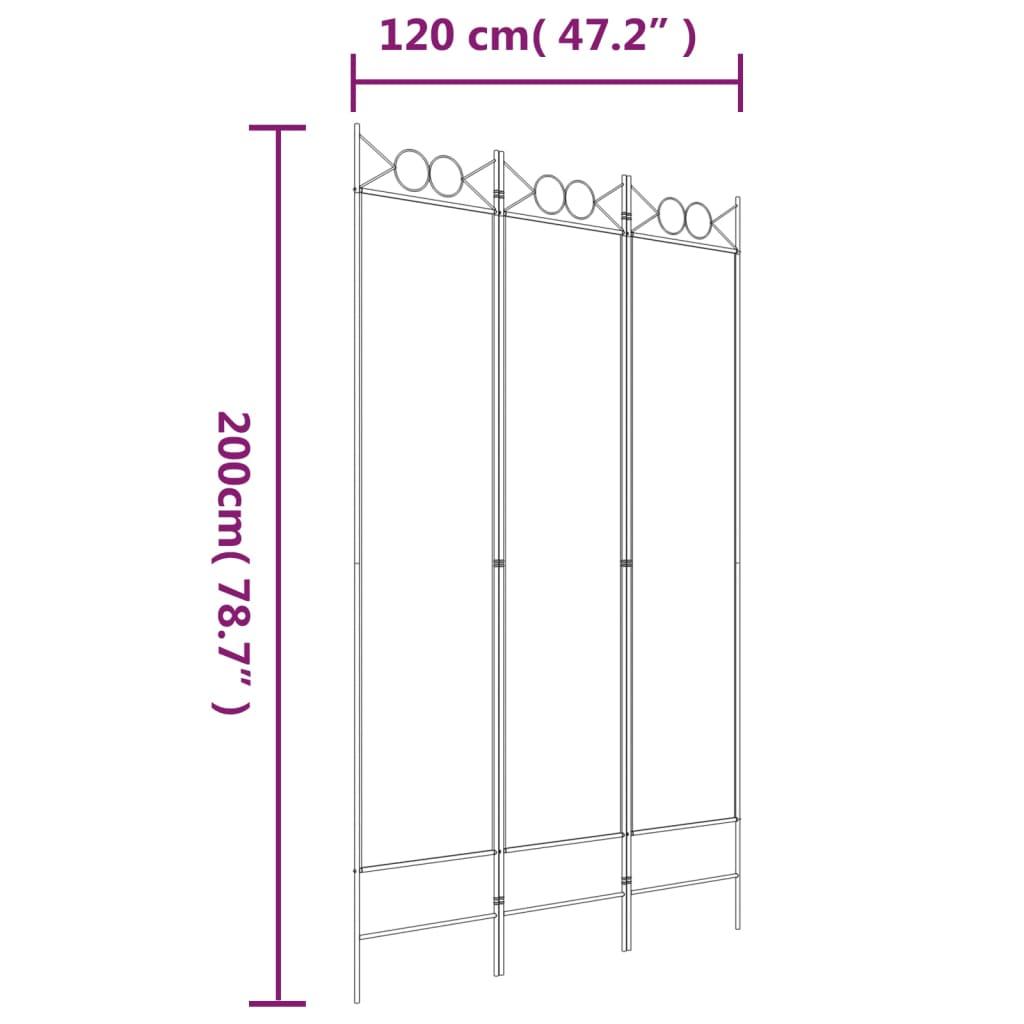 3-Panel Room Divider Anthracite 120x200 cm Fabric