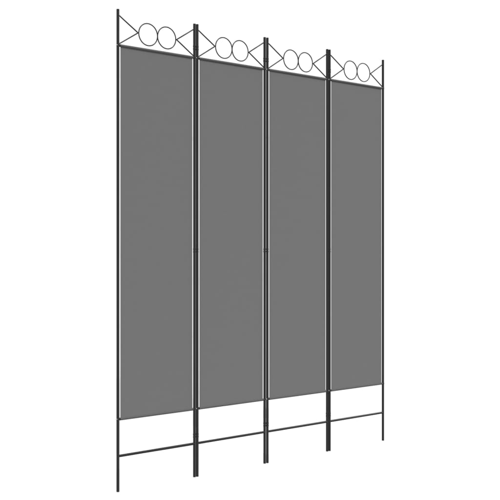 4-Panel Room Divider Anthracite 160x200 cm Fabric