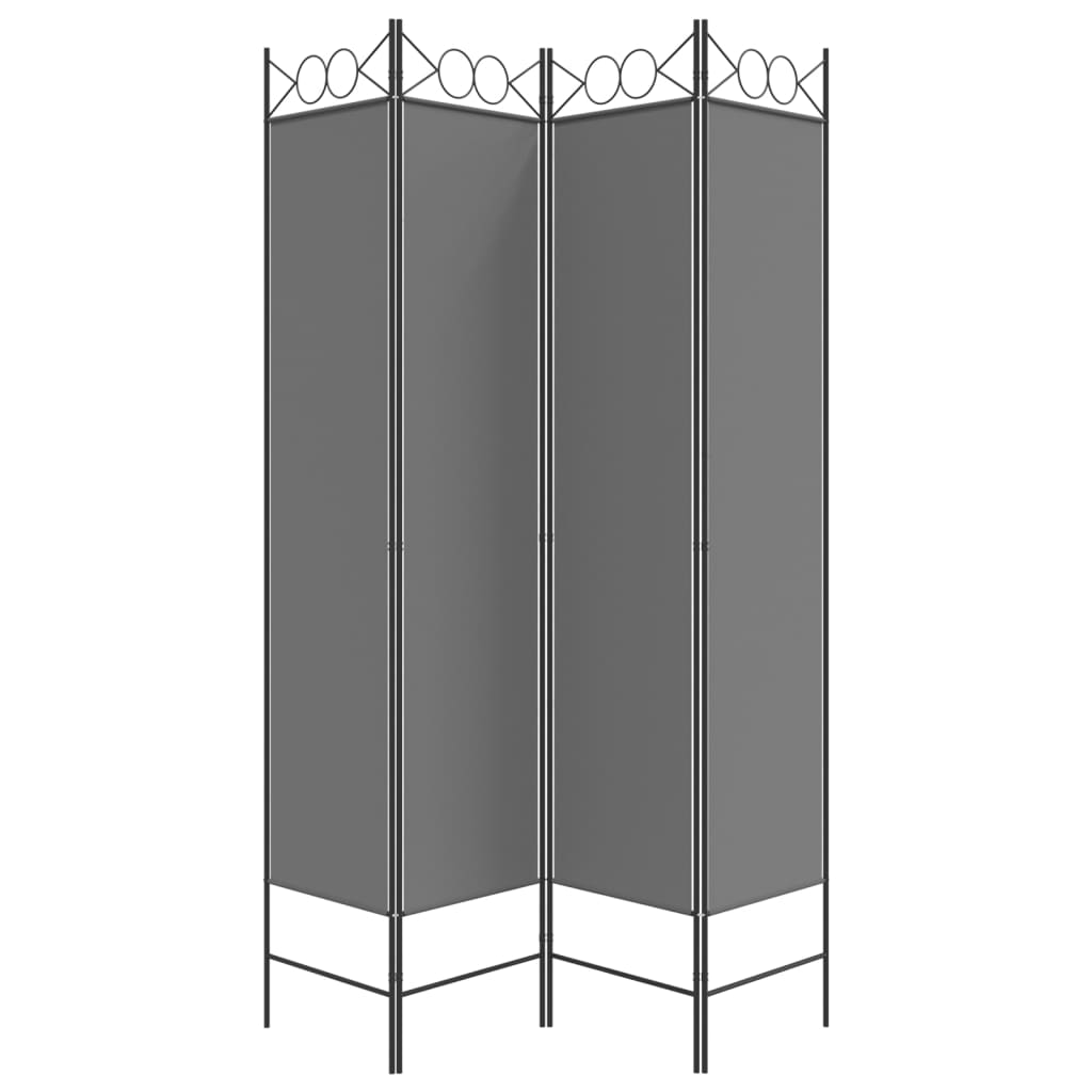 4-Panel Room Divider Anthracite 160x200 cm Fabric