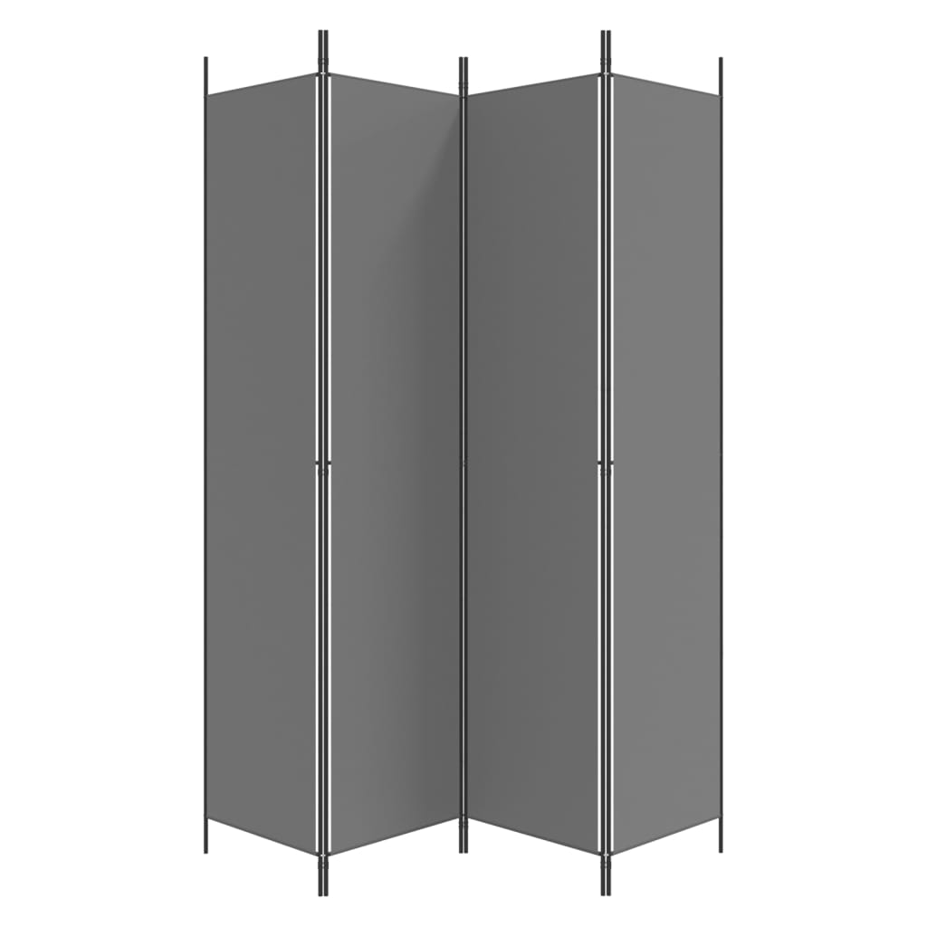 4-Panel Room Divider Anthracite 200x220 cm Fabric