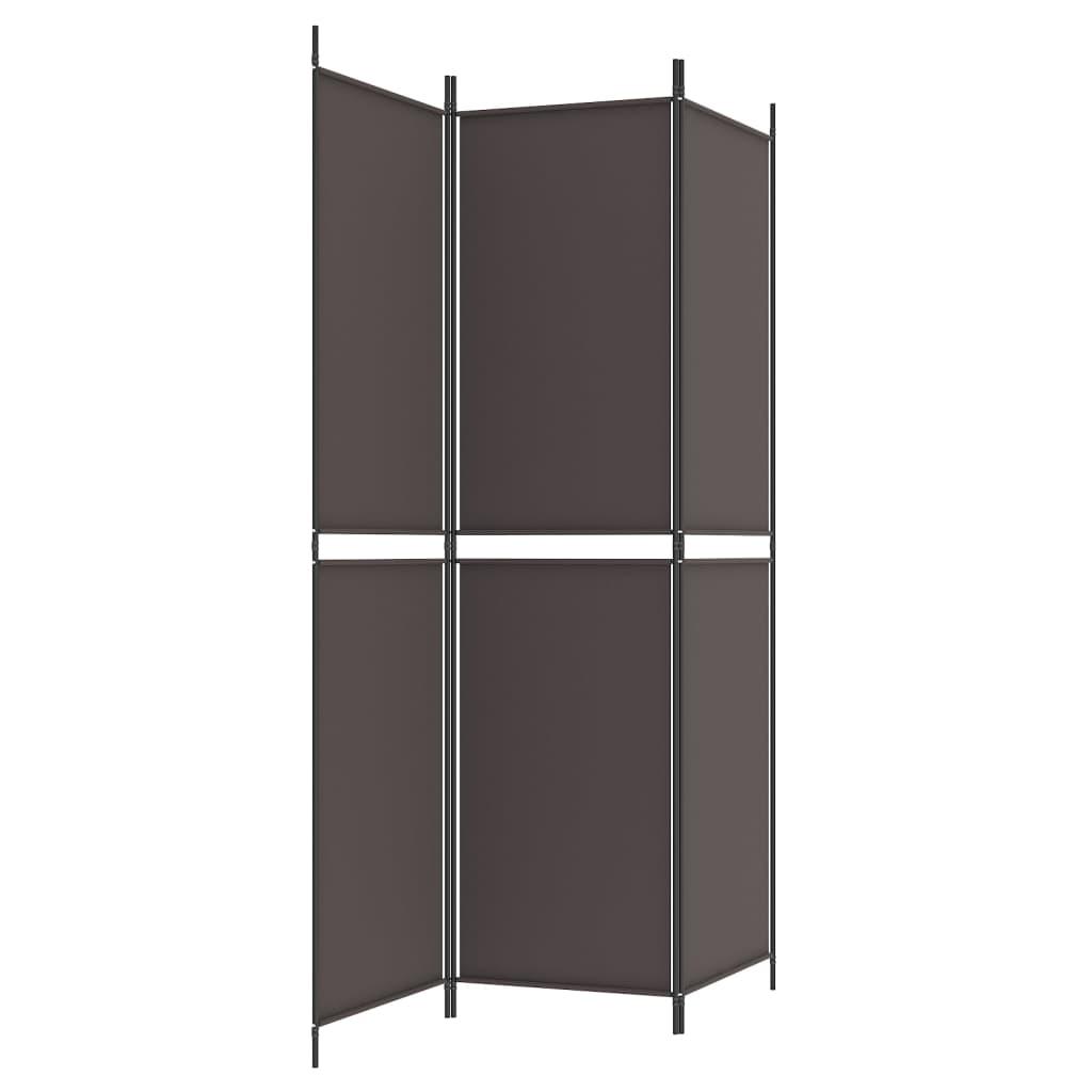3-Panel Room Divider Brown 150x200 cm Fabric