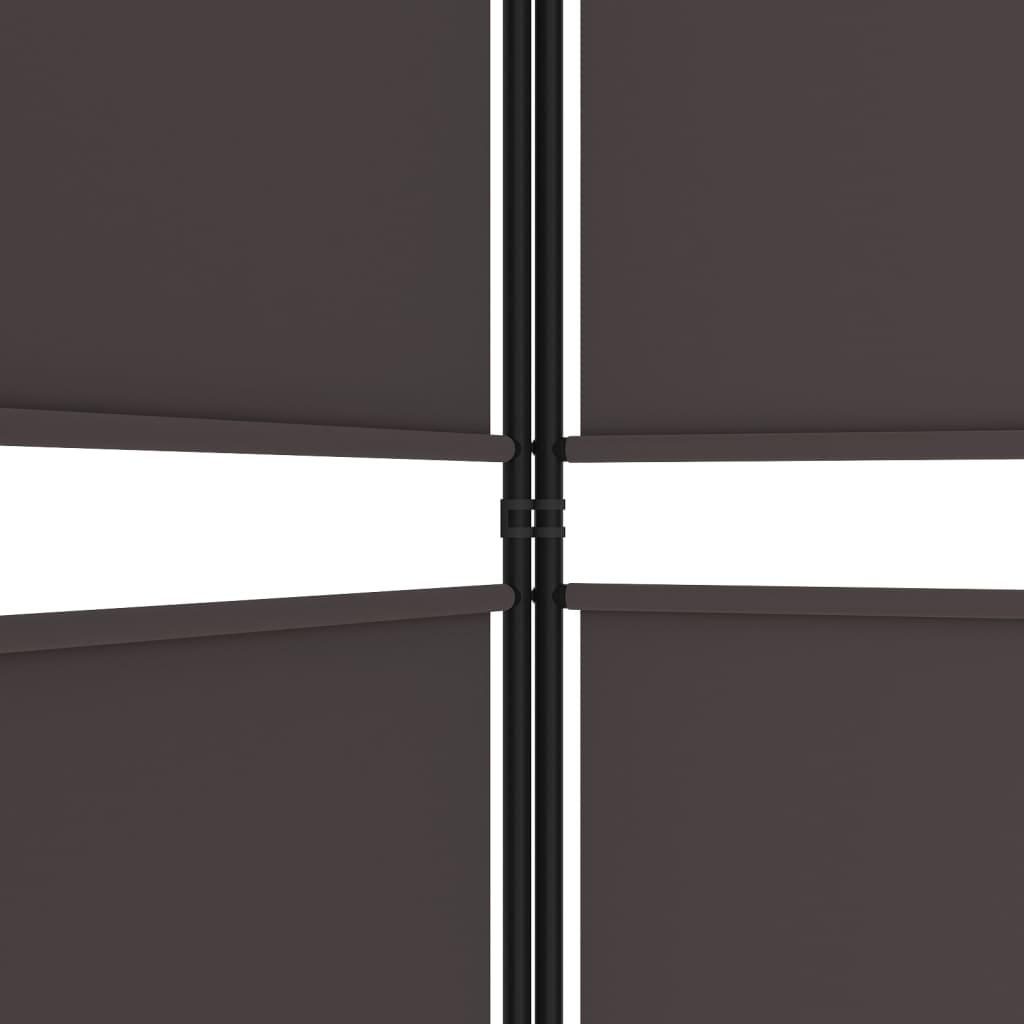 3-Panel Room Divider Brown 150x200 cm Fabric