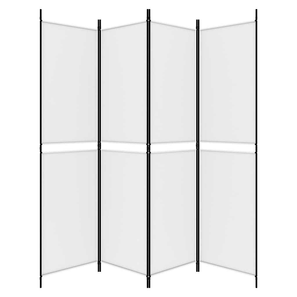 4-Panel Room Divider White 200x200 cm Fabric