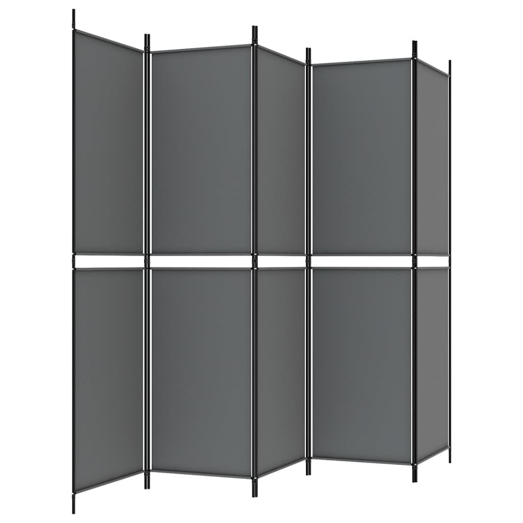 5-Panel Room Divider Anthracite 250x200 cm Fabric